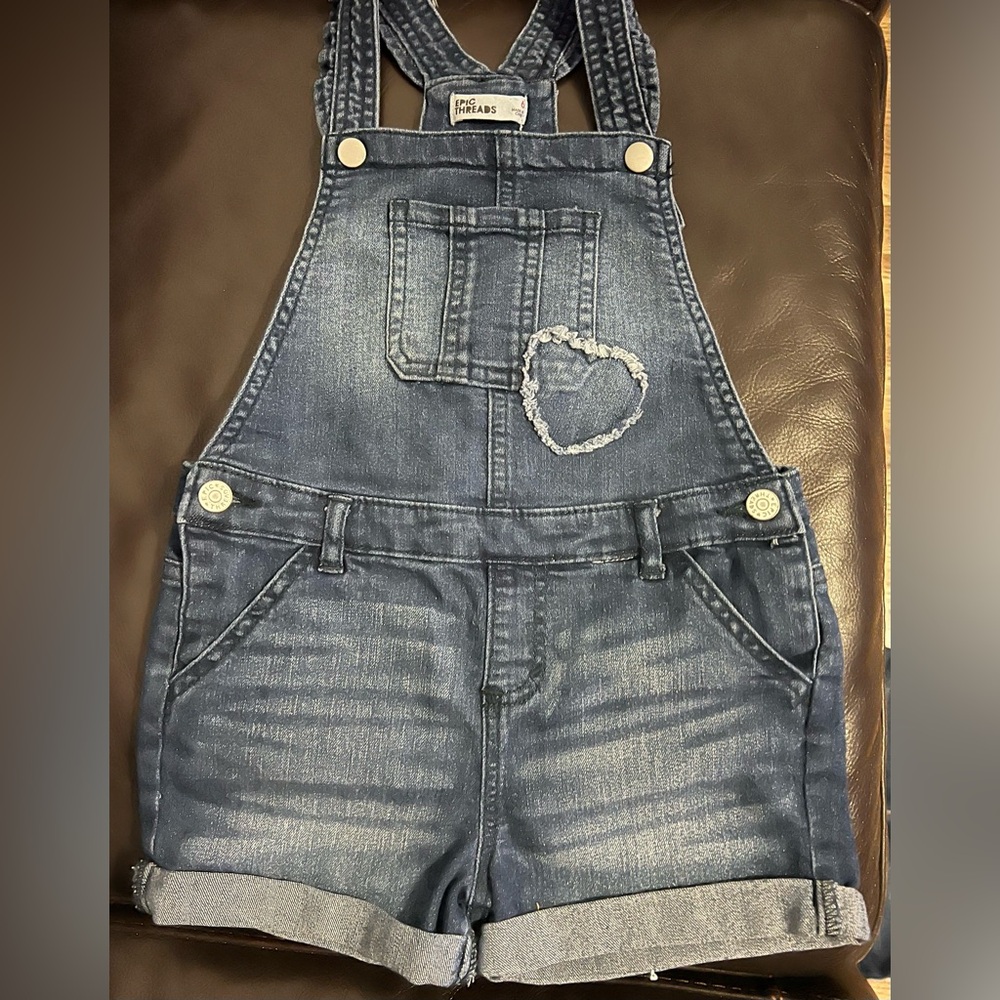 Girls Denim Short Overall